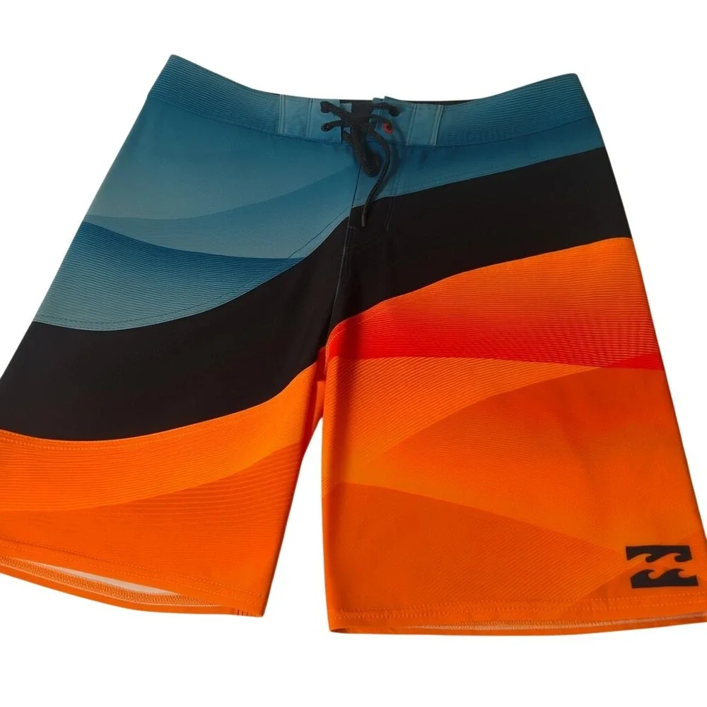 Billabong Board Shorts Mens 32 Orange Blue‎ Platinum X Performance Trunks